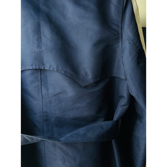Vintage LRL Lauren Ralph Lauren Blue Trench Coat Sz L 90s - Picture 8 of 8